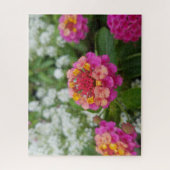 Pink Yellow and White Flowers in the Garden ジグソーパズル (縦)