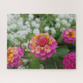 Pink Yellow and White Flowers in the Garden ジグソーパズル
