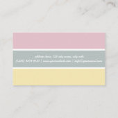 Pink yellow cute minimal feminine babysitting card 名刺 (裏面)