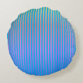 Pink Yellow Flowers, Florals, Blue Stripes ラウンドクッション (裏面)