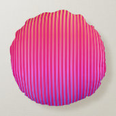 Pink Yellow Flowers, Florals,Shocking Stripes ラウンドクッション (裏面)