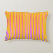 Pink Yellow Flowers, Florals,Yellow Stripes アクセントクッション (裏面)