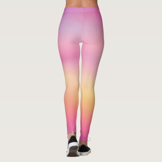 Pink Yellow Gradient Pattern Leggings レギンス (裏面)