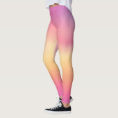 Pink Yellow Gradient Pattern Leggings レギンス (左)