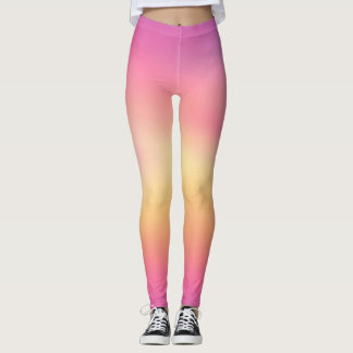 Pink Yellow Gradient Pattern Leggings レギンス
