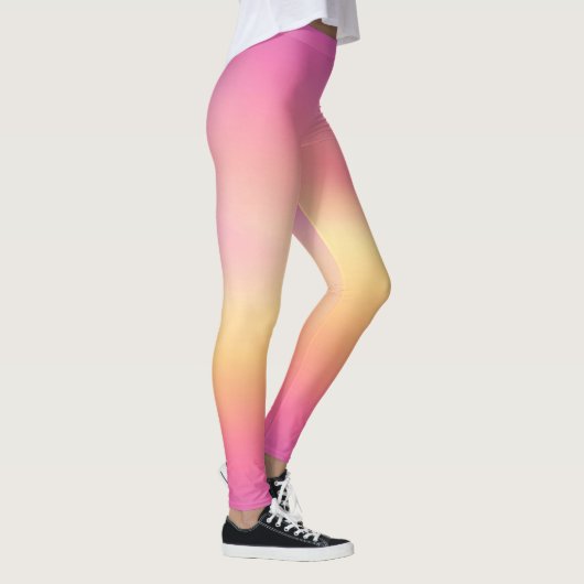Pink Yellow Gradient Pattern Leggings レギンス (右)