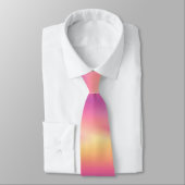 Pink Yellow Gradient Pattern Neck Tie ネクタイ (タイ)