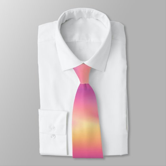Pink Yellow Gradient Pattern Neck Tie ネクタイ (タイ)