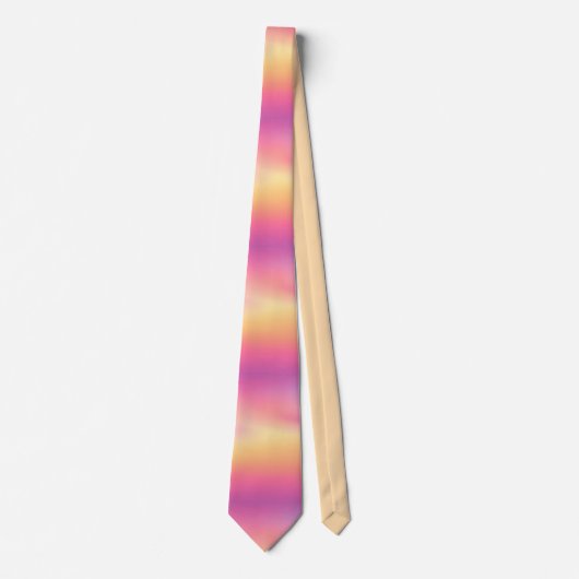 Pink Yellow Gradient Pattern Neck Tie ネクタイ (正面)
