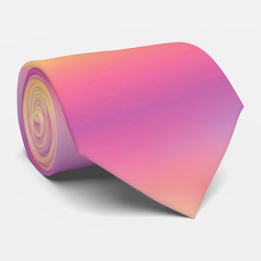 Pink Yellow Gradient Pattern Neck Tie ネクタイ (ロール)