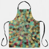pink yellow green and blue circle pattern abstract エプロン (正面)