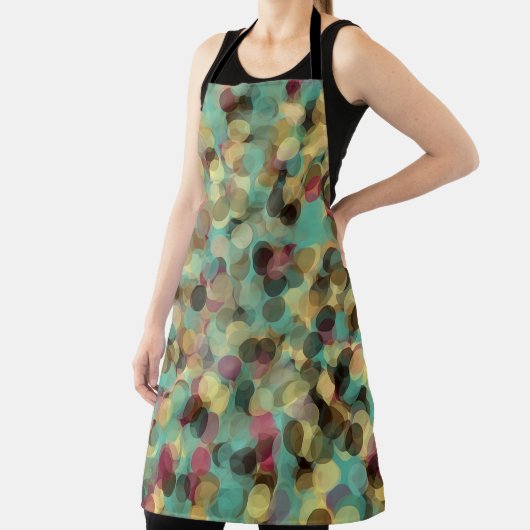 pink yellow green and blue circle pattern abstract エプロン (インサイチュ)