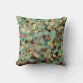 pink yellow green and blue circle pattern abstract クッション (正面)