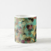 pink yellow green and blue circle pattern abstract コーヒーマグカップ (中央)
