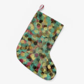 pink yellow green and blue circle pattern abstract スモールクリスマスストッキング (正面 (吊り時))