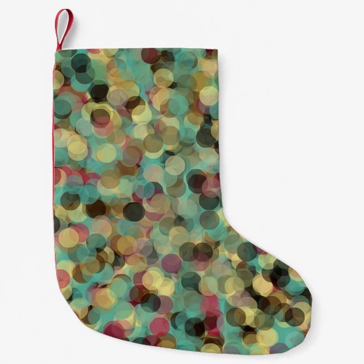 pink yellow green and blue circle pattern abstract スモールクリスマスストッキング (正面)