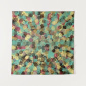 pink yellow green and blue circle pattern abstract タペストリー (正面(横))
