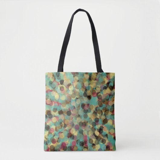 pink yellow green and blue circle pattern abstract トートバッグ (正面)