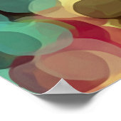 pink yellow green and blue circle pattern abstract ポスター (角)