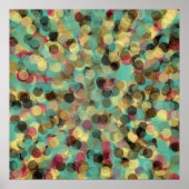pink yellow green and blue circle pattern abstract ポスター (正面)