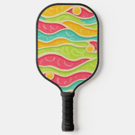 PINK YELLOW GREEN BLUE SUMMER WAVES ピックルボールラケット