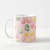 Pink Yellow Green Easter Eggs コーヒーマグカップ (左)