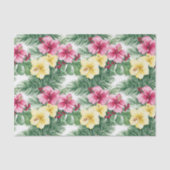 Pink Yellow Hibiscus Flowers Birthday 薄葉紙 (正面)