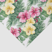 Pink Yellow Hibiscus Flowers Birthday 薄葉紙 (詳細)