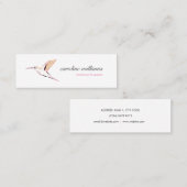 Pink yellow hummingbird illustration elegant chic スキニー名刺 (正面/裏面)