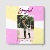 Pink yellow joyful holidays photo family retro boh ゲストブック (裏面)