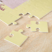 Pink yellow joyful holidays photo family retro boh ジグソーパズル (側面)