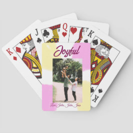 Pink yellow joyful holidays photo family retro boh トランプ