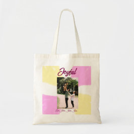 Pink yellow joyful holidays photo family retro boh トートバッグ