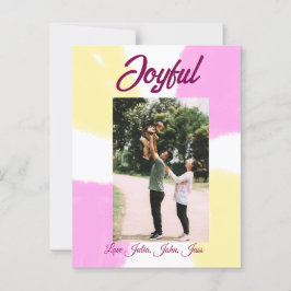 Pink yellow joyful holidays photo family retro boh ポストカード