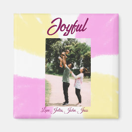 Pink yellow joyful holidays photo family retro boh マグネット