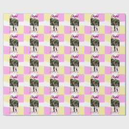 Pink yellow joyful holidays photo family retro boh ラッピングペーパー