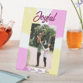 Pink yellow joyful holidays photo family retro boh 台座サイン (インサイチュ)