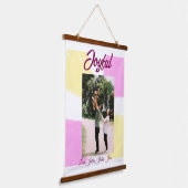 Pink yellow joyful holidays photo family retro boh 吊り下げ型タペストリー (傾斜あり)