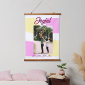 Pink yellow joyful holidays photo family retro boh 吊り下げ型タペストリー (寝室)