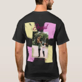 Pink yellow joyful holidays photo family retro boh tシャツ (裏面)