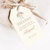 Pink & Yellow Lemon Bow Baby Shower Favor ギフトタグ
