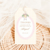 Pink & Yellow Lemon Bow Baby Shower Favor ギフトタグ