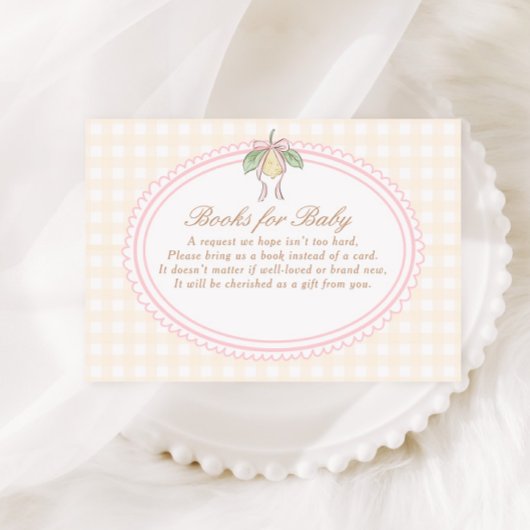 Pink & Yellow Lemon Bow Books for Baby エンクロージャーカード