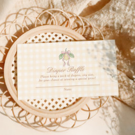 Pink & Yellow Lemon Bow Diaper Raffle エンクロージャーカード