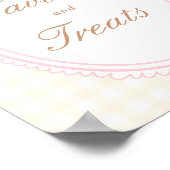 Pink & Yellow Lemon Bow Favors and Treats Sign ポスター (角)
