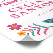 Pink Yellow Mexican Fiesta Bridal Shower ポスター (角)