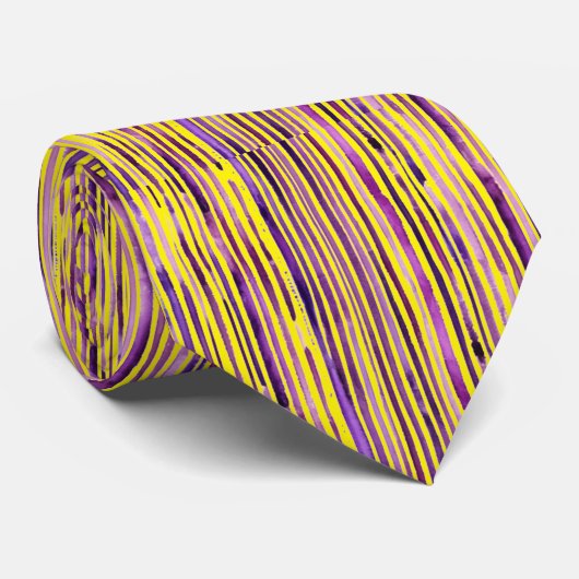 Pink Yellow Neon Abstract Violet Purple Artsy Gift ネクタイ (ロール)