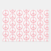 Pink Yellow Orange Peace Sign Gift Wrap Combo ラッピングペーパーシート (正面3)