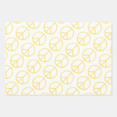 Pink Yellow Orange Peace Sign Gift Wrap Combo ラッピングペーパーシート (正面2)