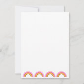 Pink Yellow Retro Rainbow Personalized Stationery ノートカード (裏面)